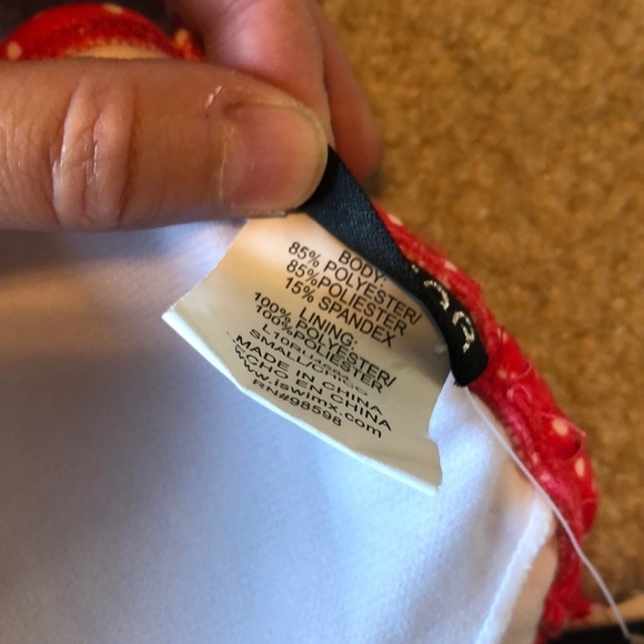 NWT Ingear coral bikini top sz S polka dot ruffles - Picture 6 of 9